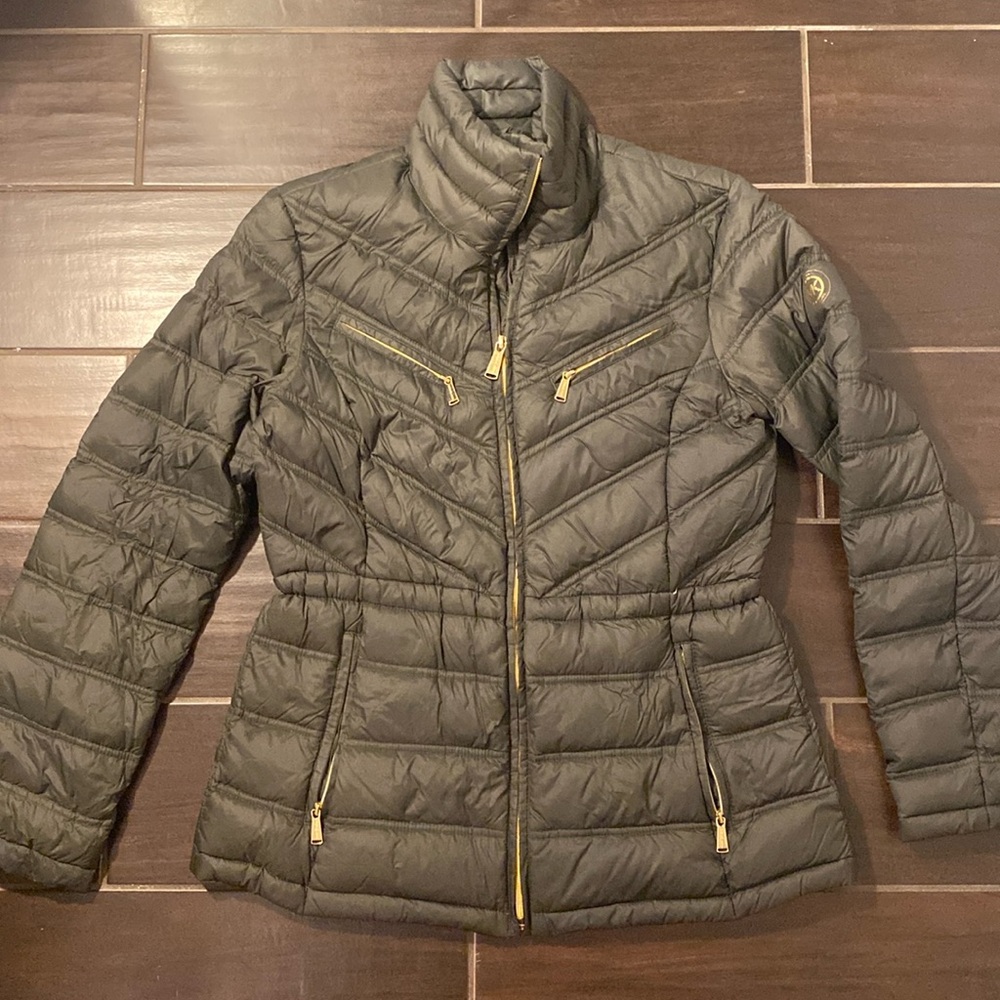 Michael Kors Down Puffer Jacket in Hunter Green
